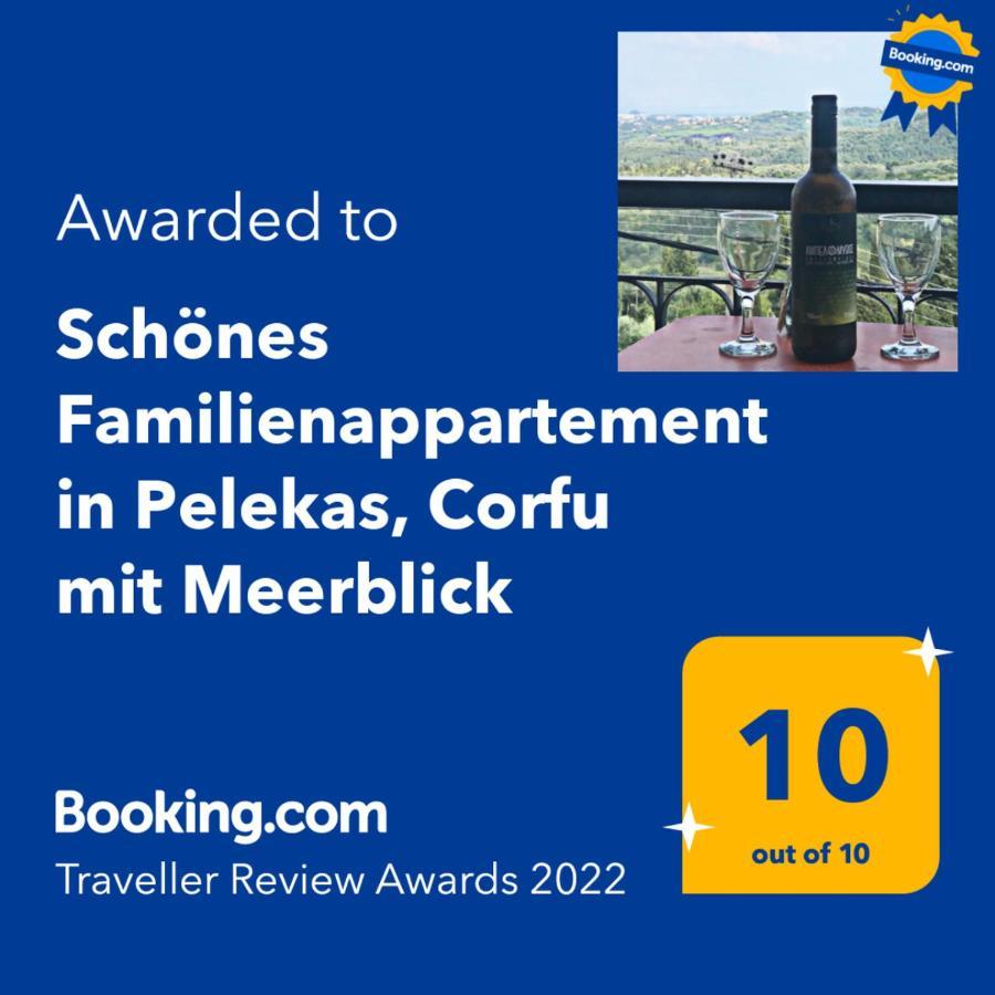 Schoenes Familienappartement In Pelekas, Corfu Mit Meerblick Exteriér fotografie